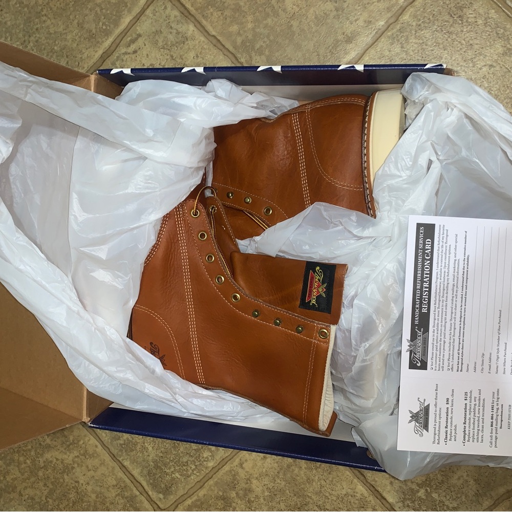 Thorogood American Heritage Moc steel toe, 8 inch, Brown with wedge sole.